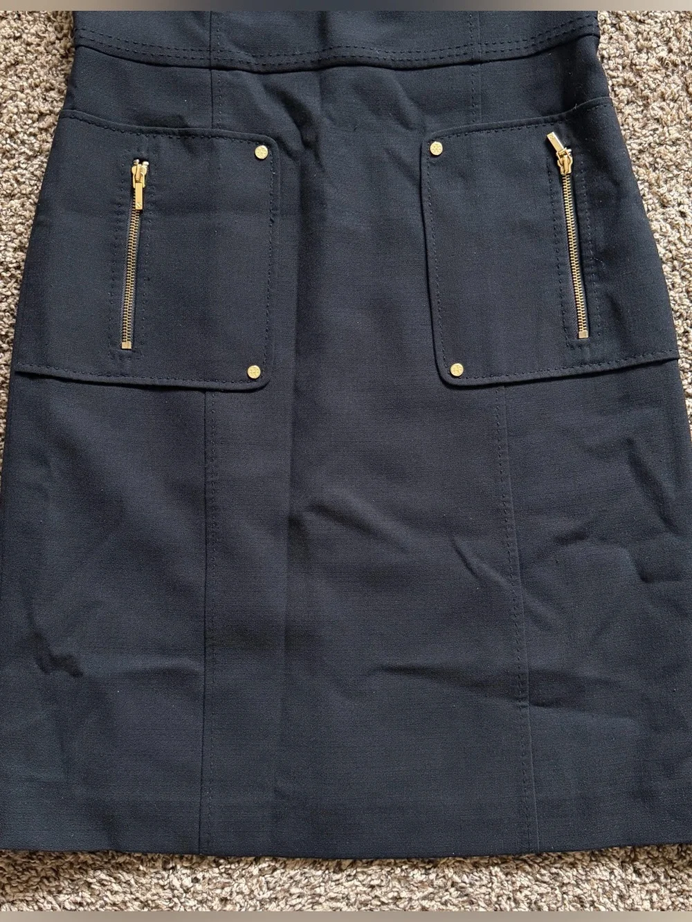 Tory Burch Petra Double Crepe Black Wool Blend Sleeveless Women Size 8